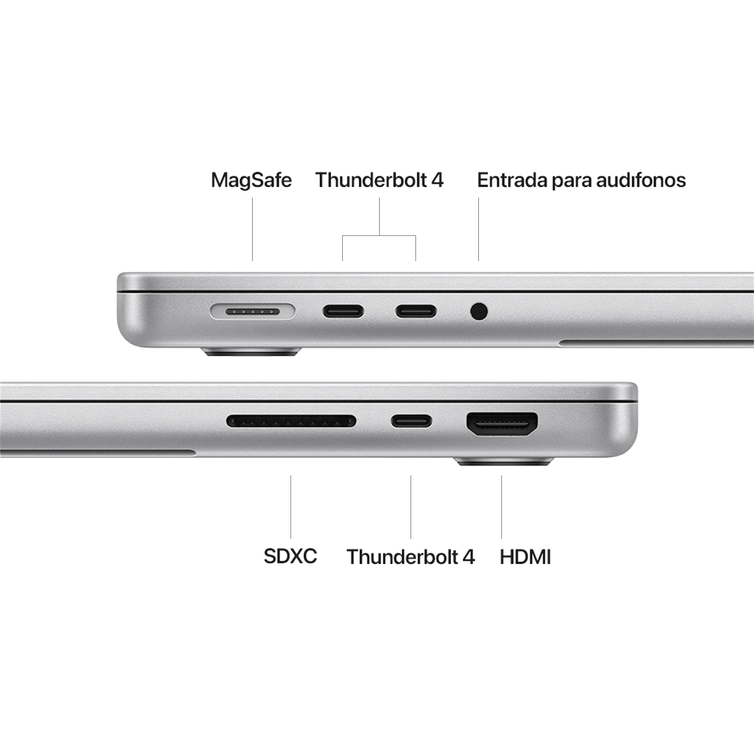 MacBook Pro 14" M4 - 10 CPU, 10 GPU, 16 GB, 512 GB - Plata